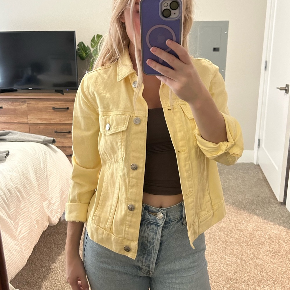 Yellow denim jacket